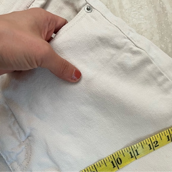 Vintage 90s Calvin Klein Crop Ankle Frayed White Cream Denim Jeans Size 5 - Picture 8 of 14